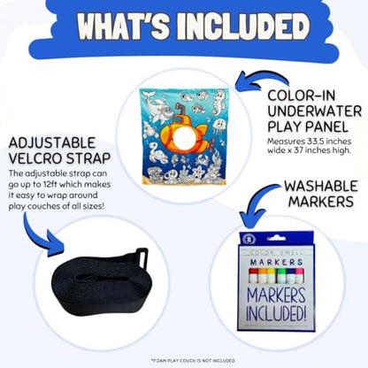Couch Swag Play Panel for Childrens Foam Sofa Kids Couch (Underwater) - style: Underwater - Coloring Panel