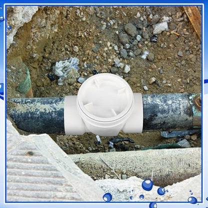 Tondiamo 4 Inch Backwater Valve Drain Backflow Preventer Valve Prevent Sewage and Rainwater from Flowing Back(White PVC) - color: White PVC, size: 4 Inch