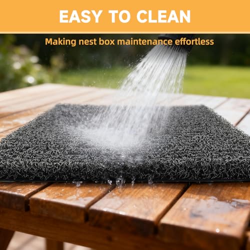 DRQ 8 Pcs Nesting Pads for Chicken Coop - Washable Chicken Nesting Pads, Reusable Chicken Coop Accessories for Hen Laying Mats 12"×12" (Gray) - color: Grey