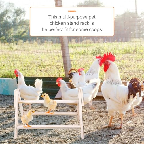 POPETPOP Chicken Perch- Roosting Perch Chick Toys for Coop Chick Stand Trainning Chicken Roosting Bars for s Coop Hens Wood Stand