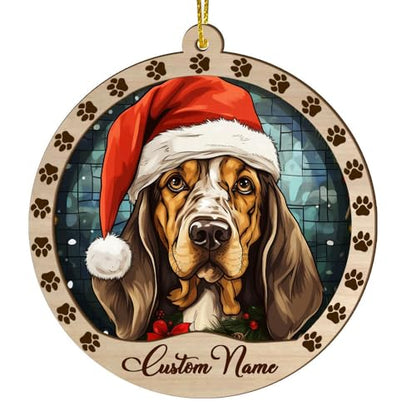 Personalized American Leopard Hound Ornament, American Leopard Hound Christmas Ornament, Custom Name American Leopard Hound Dog Suncatcher for Christmas Tree - color: American Leopard Hound