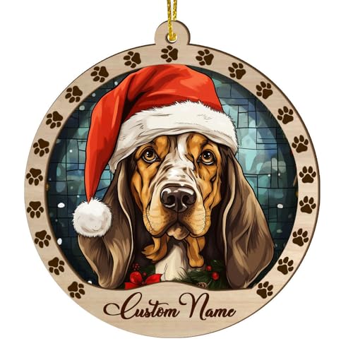 Personalized American Leopard Hound Ornament, American Leopard Hound Christmas Ornament, Custom Name American Leopard Hound Dog Suncatcher for Christmas Tree - color: American Leopard Hound