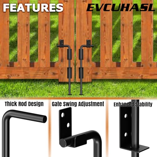 12" Cane Bolt Gate Drop Rod Heavy Duty Stopper Hardware, Gate Ground Latch for Wood Metal Vinyl Gates Doors, Gate Drop Pin for Holding Gate to The Ground, Black Finish-1 Pack - size: 12 Inch
