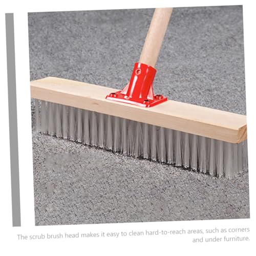 Garneck Floor Scrub Brush Stiff Bristles for Deep Cleaning Handle Broom for Bathroom Deck and Patio for Hard Reach Areas Effortless Scrubbing and Corner Cleaning