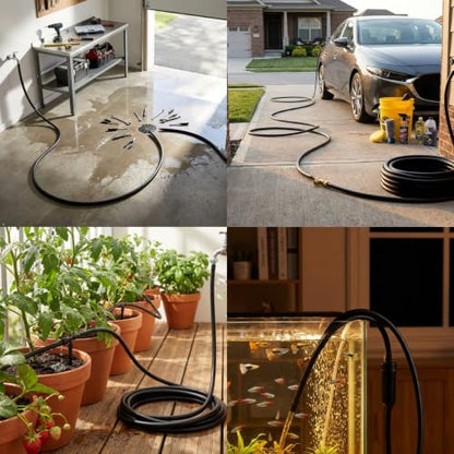 Black Braided Vinyl Tubing 1/2" - 50ft High Pressure Reinforced PVC Tube | Flexible, BPA Free , Perfect for Water Transfer in Workshop Home Garden - size: 1/2" ID, style: 50 ft