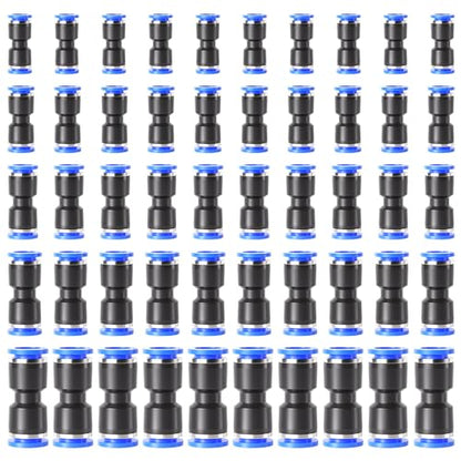TAILONZ PNEUMATIC 50 pcs Straight Push Connectors Plastic Quick Release Connectors Air Line Fittings for 5/32 1/4 5/16 3/8 1/2Tube (2 Way) - size: 5/32''OD/1/4''OD/5/16''OD/3/8''OD/1/2''OD, style: 50PCS
