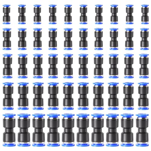 TAILONZ PNEUMATIC Straight Push Connectors Plastic Quick Release Connectors Air Line Fittings for 6 8 10 12 14 Tube (50 pcs) - size: 1/4''OD/5/16''OD/3/8''OD/1/2''OD/9/16''OD, style: 50PCS