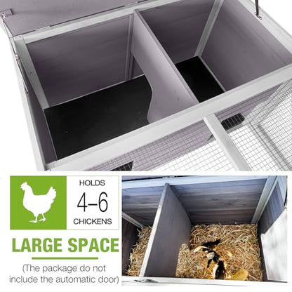 Chicken Coop Rabbit Hutch with Run for Ducks and Guinea Pigs,Wooden Outdoor Bunny Cage with PVC Layer
