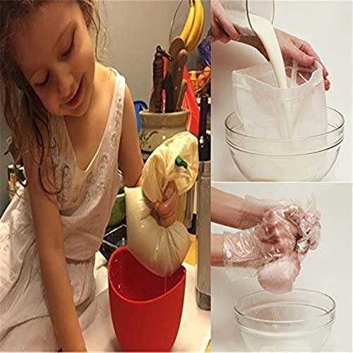 200 Micron Premium Fine Mesh Food Grade Nut Milk Bag for Almond Milk/Soy Milk/Yogurt/Juice - Fine Mesh Nylon Cheesecloth & Cold Brew Coffee Filter, 10" x 12" - Extra thick (1)