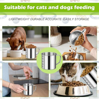 Dog Food Scoop 1/2 Cup,304 Stainless Steel Measuring Cups with Handle Pet Food Scoop Cup Measuring Scoop for Dogs, Cats, Birds & Rabbits – Ideal for Dry Food & Treats (1/2 Cup) - size: 0.5 cup