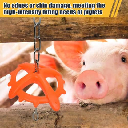Hanging Piglet Chew Toy - Domestic Animal Anti-Fighting Toy | High Strength Entertainment Device with Chain to Consume Excess
