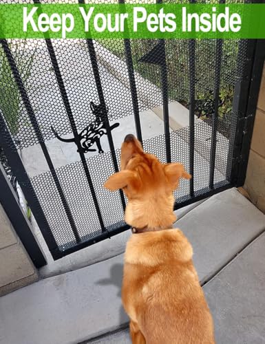 16In x 15Ft Plastic Chicken Wire Mesh Fencing, TOYPOPOR 500GSM Durable Heavy Duty Hexagonal Chicken Wire for Cat Dog Fencing, Garden Fence, Aquarium, Moss Pole, Aperture 0.4'', Rustproof, Easy to Cute - color: Black