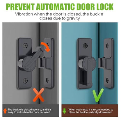 Barn Door Lock Hardware, Heavy Duty 90 Degree Flip Latch Privacy Lock, Zinc Alloy Sliding Barn Door Latch for Bathroom, Bedroom, Closet, Garage, Shed and Gate (Matte Black-2PCS) - color: Matte Black-2PCS
