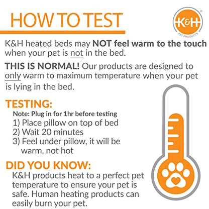 K&H Pet Products Thermo-Chicken Heated Pad Black Small 18.5 X 12.5 Inches