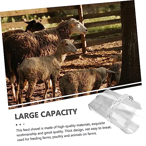 Kisangel Thickened Iron Shovel for Feeding Handheld Feed Scoop for Livestock Farm