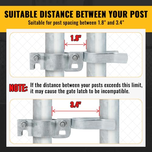 VIVIDA Chain Link Gate Latch 1-3/8" x 1-3/8", Chain Link Fence Gate Fork Latch, Galvanized Farm Fence Lock, 1 PCS - size: 1-3/8" x 1-3/8" (1 PCS)