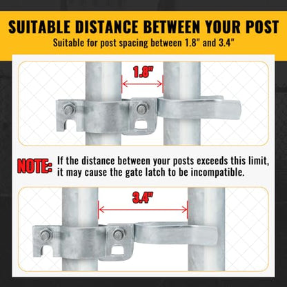 VIVIDA Chain Link Gate Latch 1-3/8" x 1-3/8", Chain Link Fence Gate Fork Latch, Galvanized Farm Fence Lock, 1 PCS - size: 1-3/8" x 1-3/8" (1 PCS)