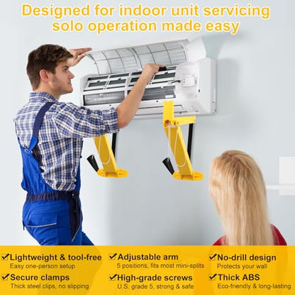 Wells Mini Split Wall Mounting Bracket, Heavy-Duty Support Bracket for Ductless Air Conditioner, Secure & Stable Indoor AC Mount, Easy One-Person Installation, Compatible with Most Mini Split Systems