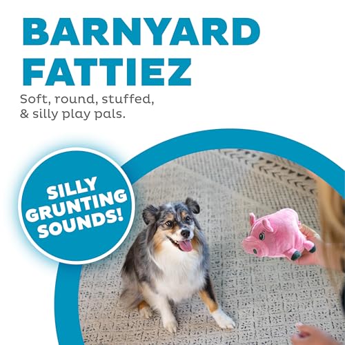 Outward Hound Fattiez Pig Plush Squeaky Dog Toy, Small - size: 6.75x5x3.5 Inch (Pack of 1), style: Pig