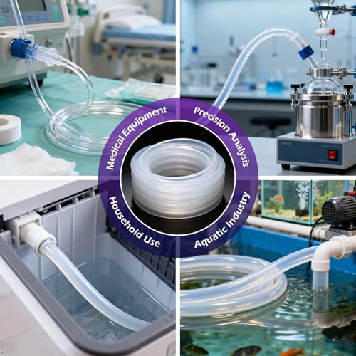 Silicone Tubing 5/16"ID X 7/16"OD - 25FT Length Food Grade Silicon Tube Flexible High Temp Pure Silicone Hose for Home Brewing Wine Making - size: 25FT, style: 5/16"IDx7/16"OD