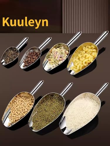Food Scoop, 38oz Grain Scoop,Ice Flour Utility Scoop,Stainless Steel Multifunctional Ice Food Scoop Coffee Beans Dried Fruit Shovel Multi-Purpose Food Candy Shovel Kitchen Tools(38oz)