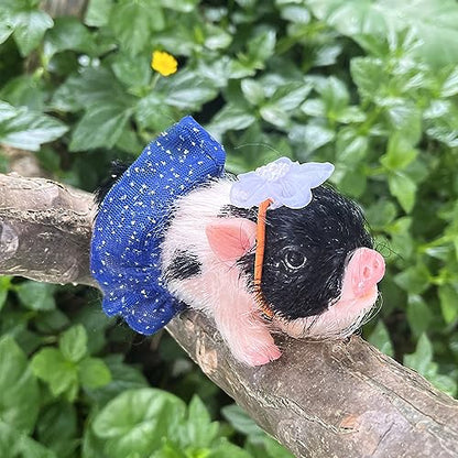 OtardDolls Reborn Piggy Dolls, 5 Inch Full Silicone Soft Lifelike Mini Pig Dolls Mini Realistic Newborn Cute Realistic Animals Pig Toy for Happy Birthday, Christmas