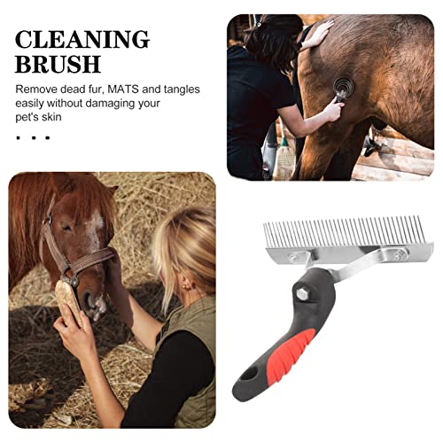 Ipetboom Horse Grooming Rake Handle Comb for Cleaning of Horses Resistant Grooming Tool for Livestock Care Easy to Clean Non- Design