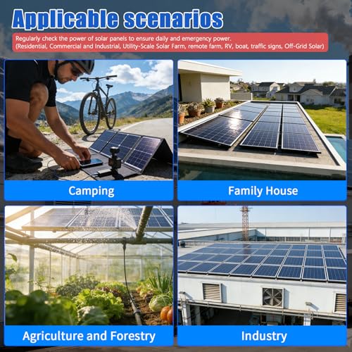 Solar MPPT Power Tester for Photovoltaic Modules, 1000 W, 80 V DC Max, 35 A, Automatic & Manual Power Measurement, Voc Isc Vmp Pmax, 3.2" LCD with Backlight, Portable PV Tester (SK-705) - color: 1000W