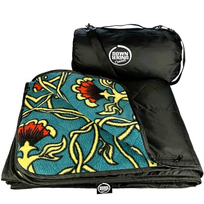 DOWN UNDER OUTDOORS Waterproof 350 GSM Fleece or Sherpa Stadium Blanket | Large Extra Thick, Windproof, Quilted, Machine Washable, Camping Picnic & Outdoor, Beach, Dog, secret pocket, 82 x 55 inches - color: Promise