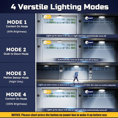 Solar Shed Lights Indoor Outdoor, 3200LM Motion Sensor Pendant Light Daytime Available with Remote & Button Control, IP65 Waterproof 4 Lighting Modes for Barn Garage Gazebo Chicken Coop Shop - 1 Pack - size: 1 Pack