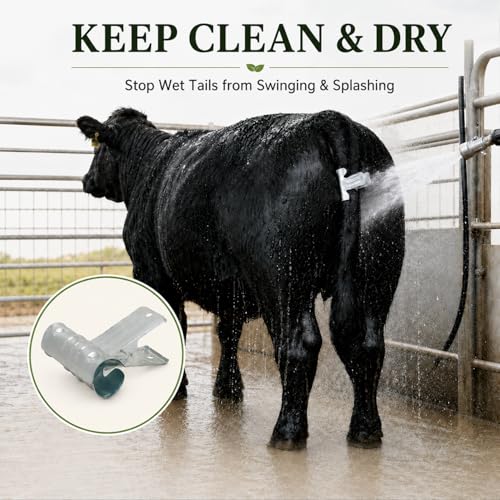 Livestock Show Supplies Cattle Horses Grooming Tail Clamp Metal Secure Tail Holder Cleaning Handling Tool for Washing Dogs Goats Sheep Pig Farm Animal Supplies Accessories Animal Lovers Gift