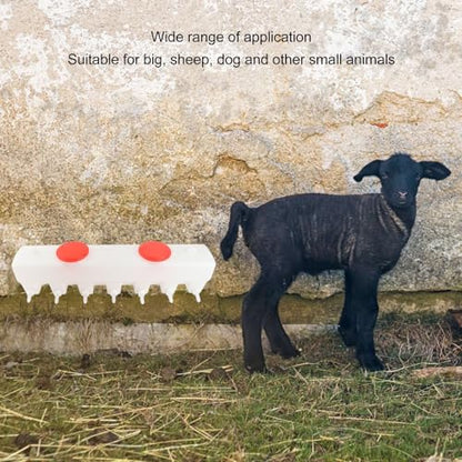14 Nipples 9L Livestock Milk Feeder, Double Sided Silicone Lamb Drink Nipples with Check Valve, Calf Piglet Goat Feeding Bucket, Nursing Bottle Kit for Farmer