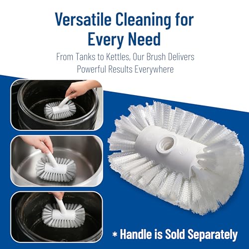 SPARTA Spectrum 7.5" Tank and Kettle Brush Head with Flared Nylon Bristles, 5.5" Diameter, 3/4-5 ACME Compatible, Commercial Cleaning Head Only, 7.5 Inches, White - size: 5.5 x 7.5 Inches