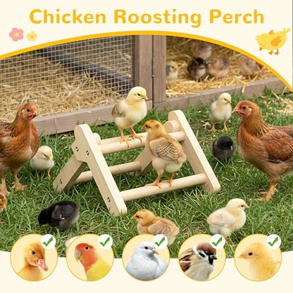 Innoland Chick Perch Foldable, Chick Toys Stable & No Assemble, Baby Chick Toys for Stand Training, 8.27" × 7.68" × 4.92" Roosting Perch for Chicks Brooder | Coop (S) - size: 8.27" × 7.68" × 4.92"