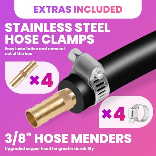 656FT Pond Hose, 3/8” Inner Diameter Heavy Duty Black Tubing, 90Lbs Weighted & Self-Sinking Hose for Large Pond Aeration, Lake, Aquaculture and Water Transfer