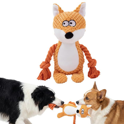 Plush Dog Chew Toys,2026 New Squeaky Dog Toy for Aggressive Chewers, Indestructible Dog Toy for Small Medium Large Dogs to Keep Them Busy Puppy Teething Toy (Fox) - color: Fox