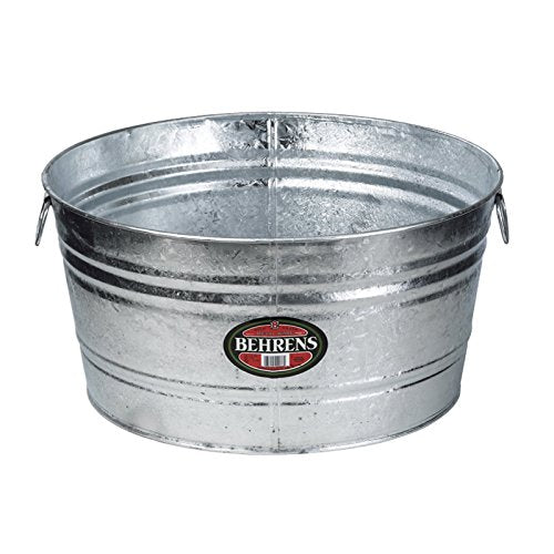 Behrens Hot Dipped Galvanized PlanterTub 4 Gallon 00-OV 4-Gallon Oval Steel Tub - size: 4 Gallon