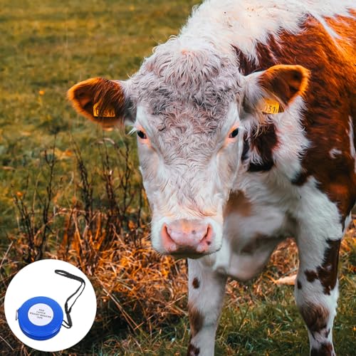 VALICLUD Animal Body Measuring Tape 2.5m for Goat Horse Pig Livestock Weight Girth Measurement Tool Blue Textile Tape for Farm Use