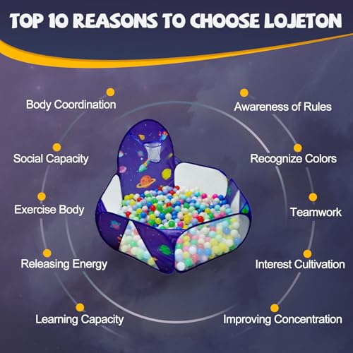 Kids Ball Pit, Pop Up 3+Children Play Tent, Toddler Ball Pool Baby Crawl Playpen with Basketball Hoop, Portable Toys for Girls Boys, 4 ft / 120 cm, Balls Not Included, Spaceship - style: Spaceship