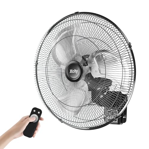 Xcity Wall Mount Fan 18",Timer & 3-Speed, Oscillating with Remote Control | 19.6 Feet Ultra-long Remote Control, 4250 CFM, 6ft Cord, Indoor Cooling, Industrial Workshops, Patios，Garage, Corner Use - size: 18'' Remote Control