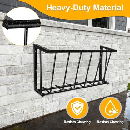 20'' Metal Wall Mount Hay Feeder, 15 Gallon Livestock Feeder for Goats Horses Cattle, Indoor/Outdoor Hay Rack Blanket Holder - size: 20 Inch