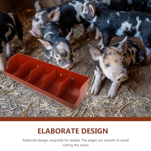 DOITOOL Plastic Fence Feeder Heavy Duty Pig Trough 5 Compartment Livestock Feeder Plastic Pig Feeers Livestock Pets Animal Feeders Farm Supplies