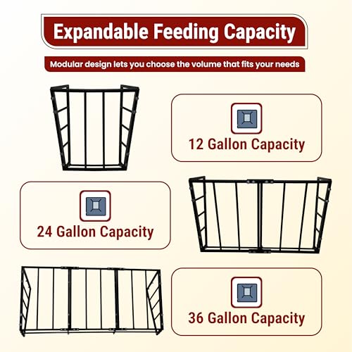 FEBTECH 36 Gallon Hay Feeder Wall Mount with Rust-Resistant Powder Coated | Heavy-Duty Steel Horse Hay Feeders, Hay Rack For Horses, Goat & Sheep, Provides Barn & Farm Feeding Solutions For Horse - size: 36 Gallon - Horse