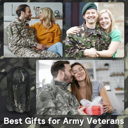 Mirzoyan Woobie Blanket, Military Poncho Liner Camo Insulated Camping Woobie Blanket for Outdoor Hiking Survival Hunting - color: Black