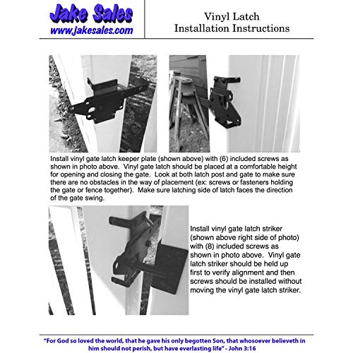 Vinyl Fence Gate Double Gate Hardware Kit Black (for Vinyl, PVC etc Fencing) - Double Fence Gate Kit has 4 Hinges, 1 Latch, and 1 Drop Rod - size: Black Double Gate Kit