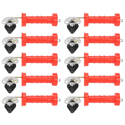 KIMISS 10pcs Insulated Spring Gate Handles with 10 Pcs Insulators for Electric Fence 10pcs Insulated Spring, KIMISStq71gi2af0