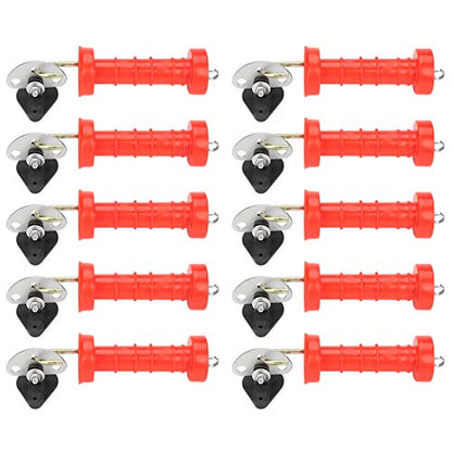 KIMISS 10pcs Insulated Spring Gate Handles with 10 Pcs Insulators for Electric Fence 10pcs Insulated Spring, KIMISStq71gi2af0