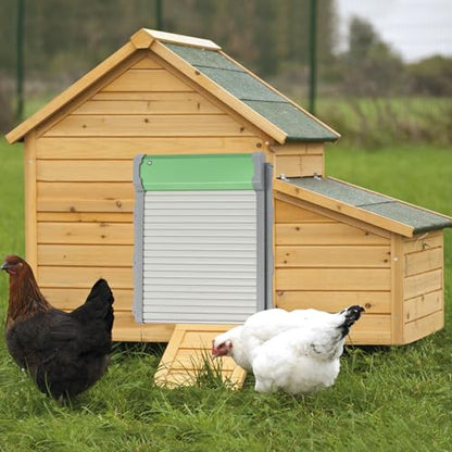 Automatic Chicken Coop Door,6.5”×11”Solar Powered Chicken Coop Doors with Light Sensor,Smart Anti-Pinch Aluminum Door Opener with Timer for Households Farms Ranches Chicken Farms
