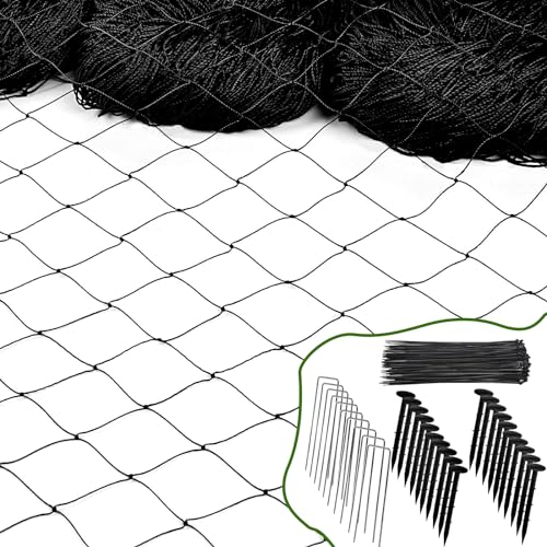 Bird Netting for Chicken Coop - 50x50ft Chicken Netting for Chicken Coop Roof, Poultry Net Coop Netting Cover, Hawk Netting for Chicken Run Fence, 2.4" Mesh Anti Bird Net for Garden Aviary Tree Deers - size: 2.4", 50' x 50'