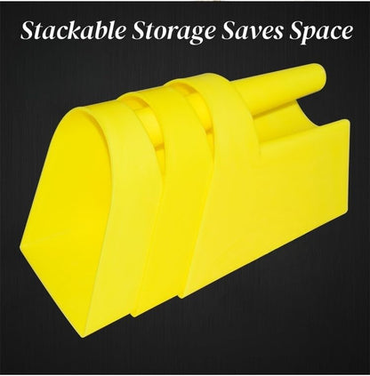 8 Packs Plastic Enclosed Feed Scoop Durable Stackable Horse Feed Scoop 2 Quart Large Grain Scoop for Horse Goat Dog Animal Ranchers Farmers